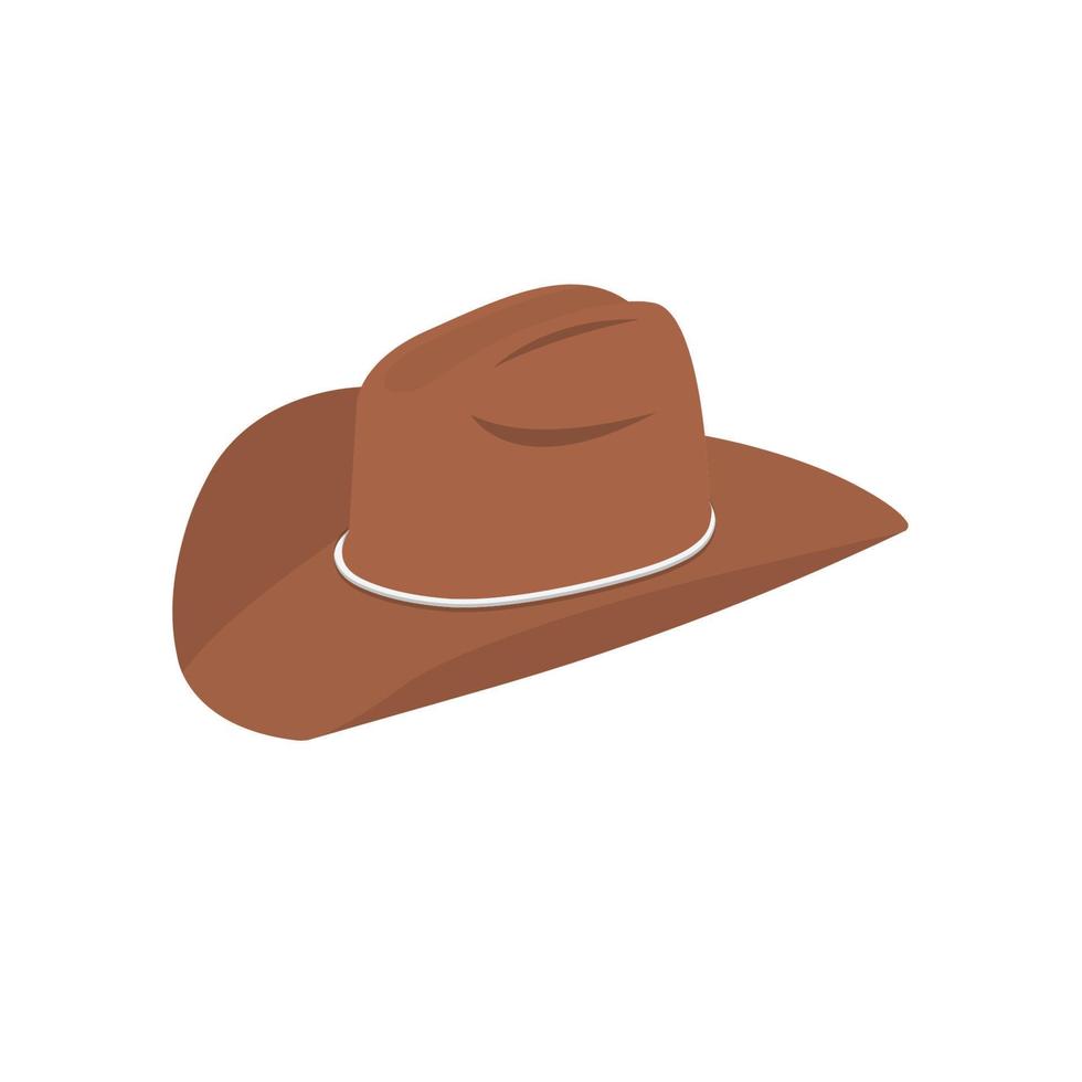 Cowboy Hat Flat Illustration. Clean Icon Design Element on Isolated White Background vector