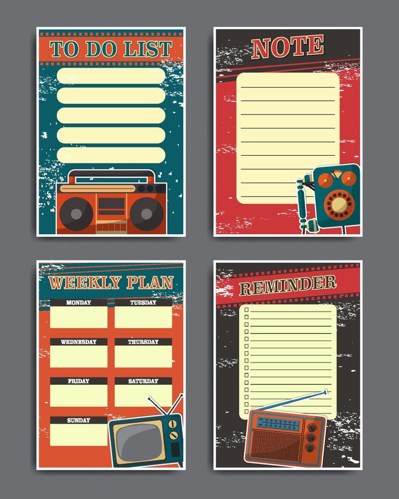 Journal Template Vintage Table vector