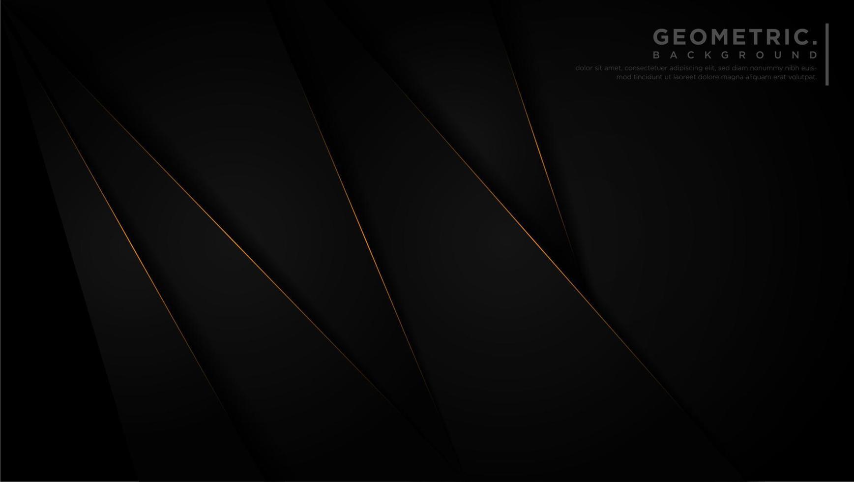 Geometric Dark Overlap Background. With golden light effect, geometric line shapes, vector illustrations, Abstract modern background,