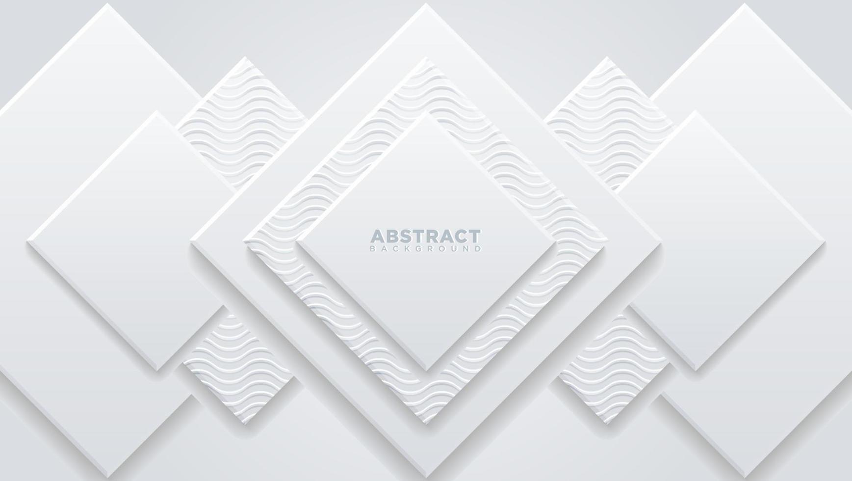 fondo de corte de papel degradado blanco abstracto. con textura hexagonal con patrones ondulados. decoración de papel en capas. fondo vectorial 3d. vector