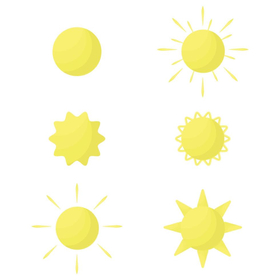 vector illustration of set sun