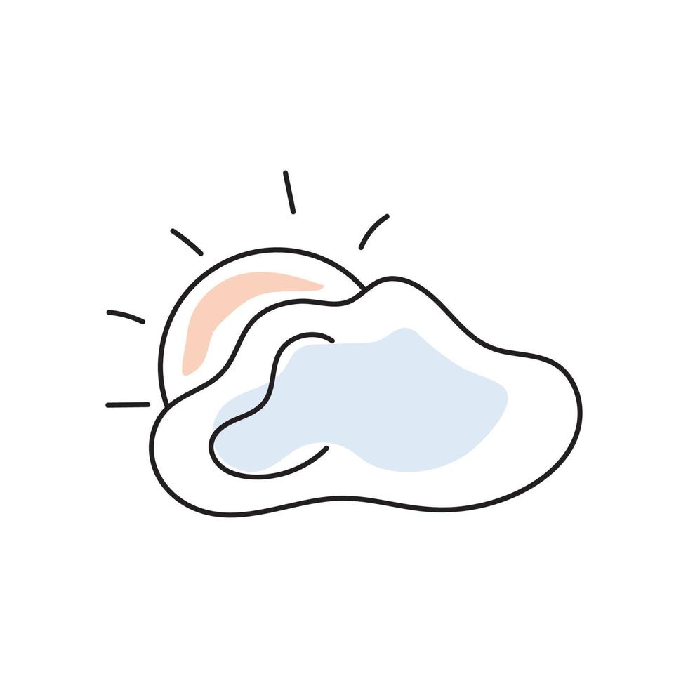 cloud and sun vector