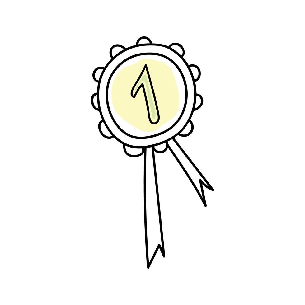 medal in doodle style vector