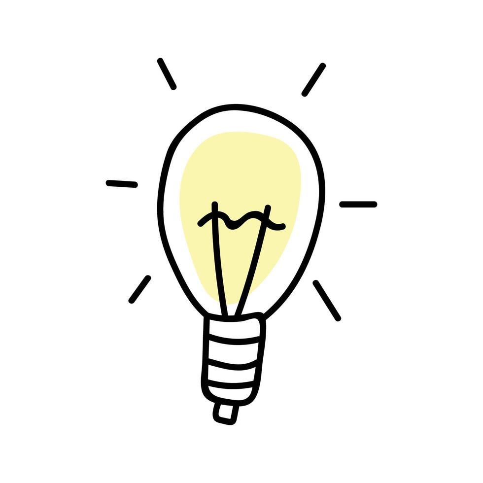 light bulb in doodle style vector