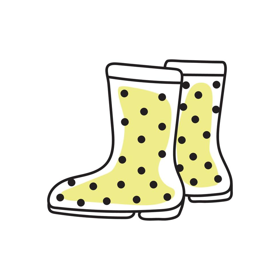 vector illustration of rubber boots