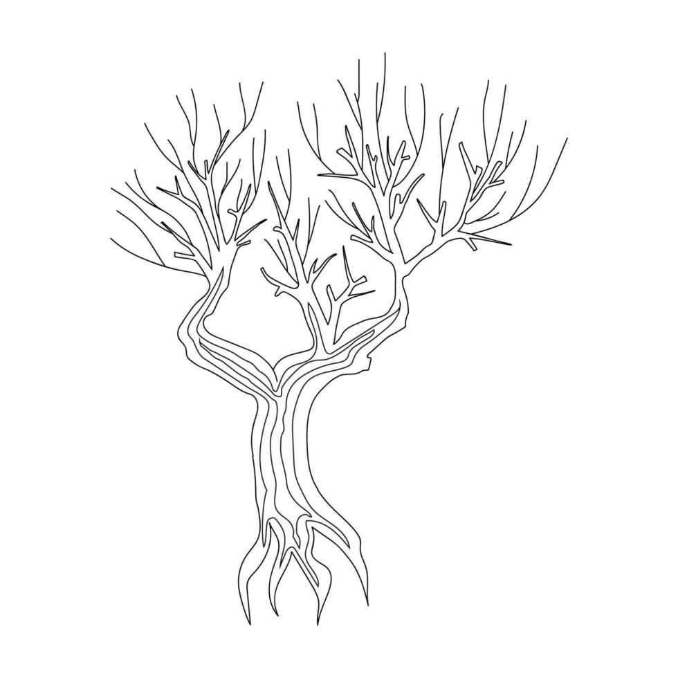 dry old tree vector