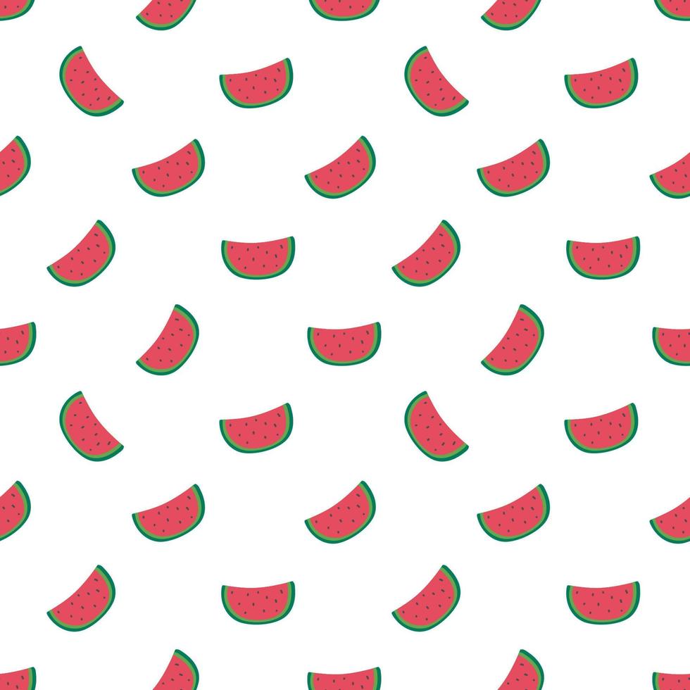 sweet summer seamless pattern with watermelon slices. for wallpaper, fabric, wrapping paper or decoration. Vector shabby hand drawn illustration