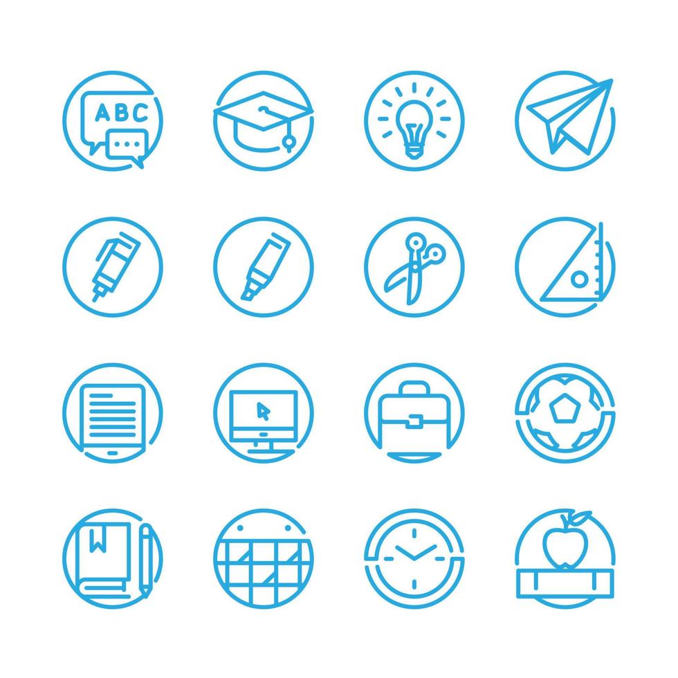 Education icons with White Background vector