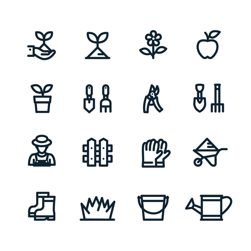 Gardening icons with White Background vector