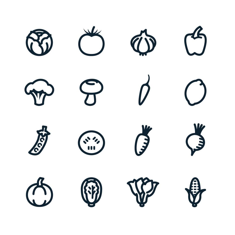 iconos vegetales con fondo blanco vector