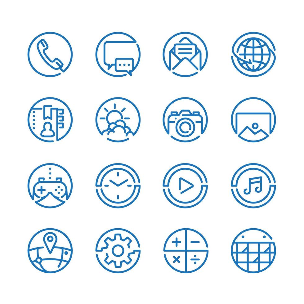 iconos de teléfono móvil con fondo blanco vector