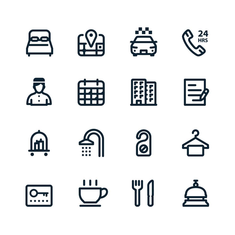 Hotel icons with White Background vector