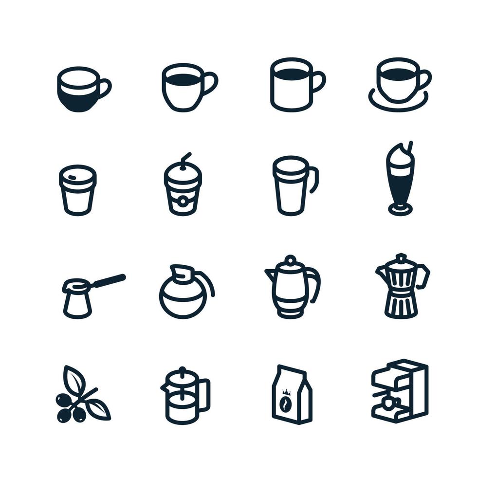 Coffee icons with White Background vector