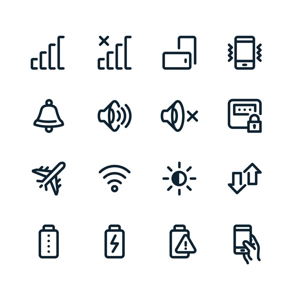 iconos de teléfono móvil con fondo blanco vector