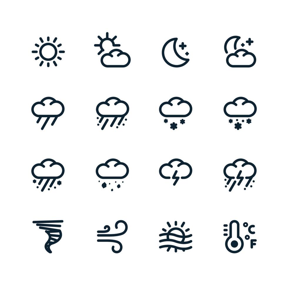 Weather icons with White Background vector