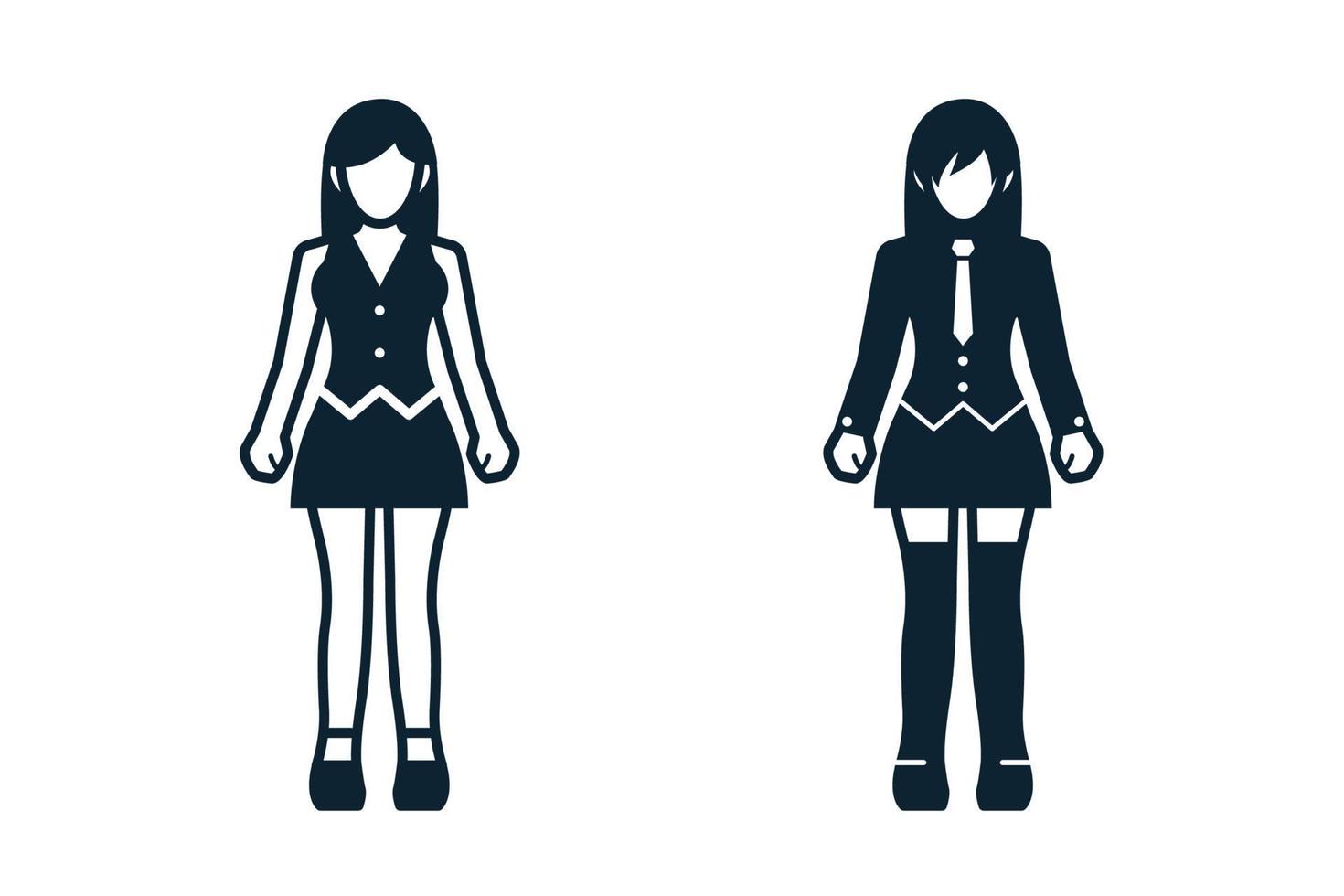 People, Women, Fashion, Clothing icons with White Background vector