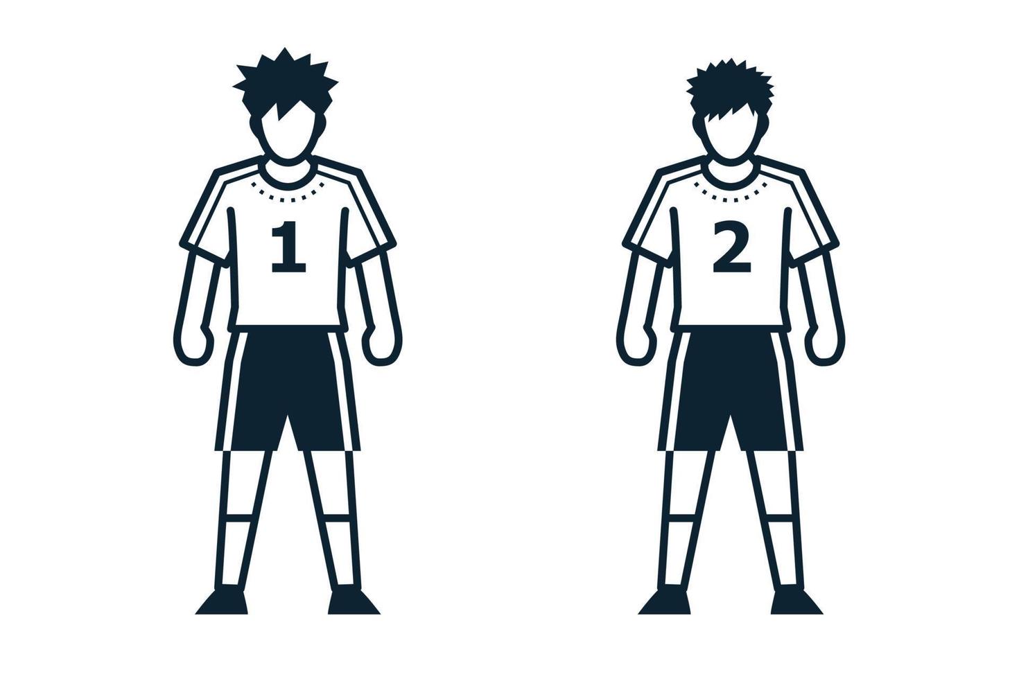 Soccer Player, People and Clothing icons with White Background vector