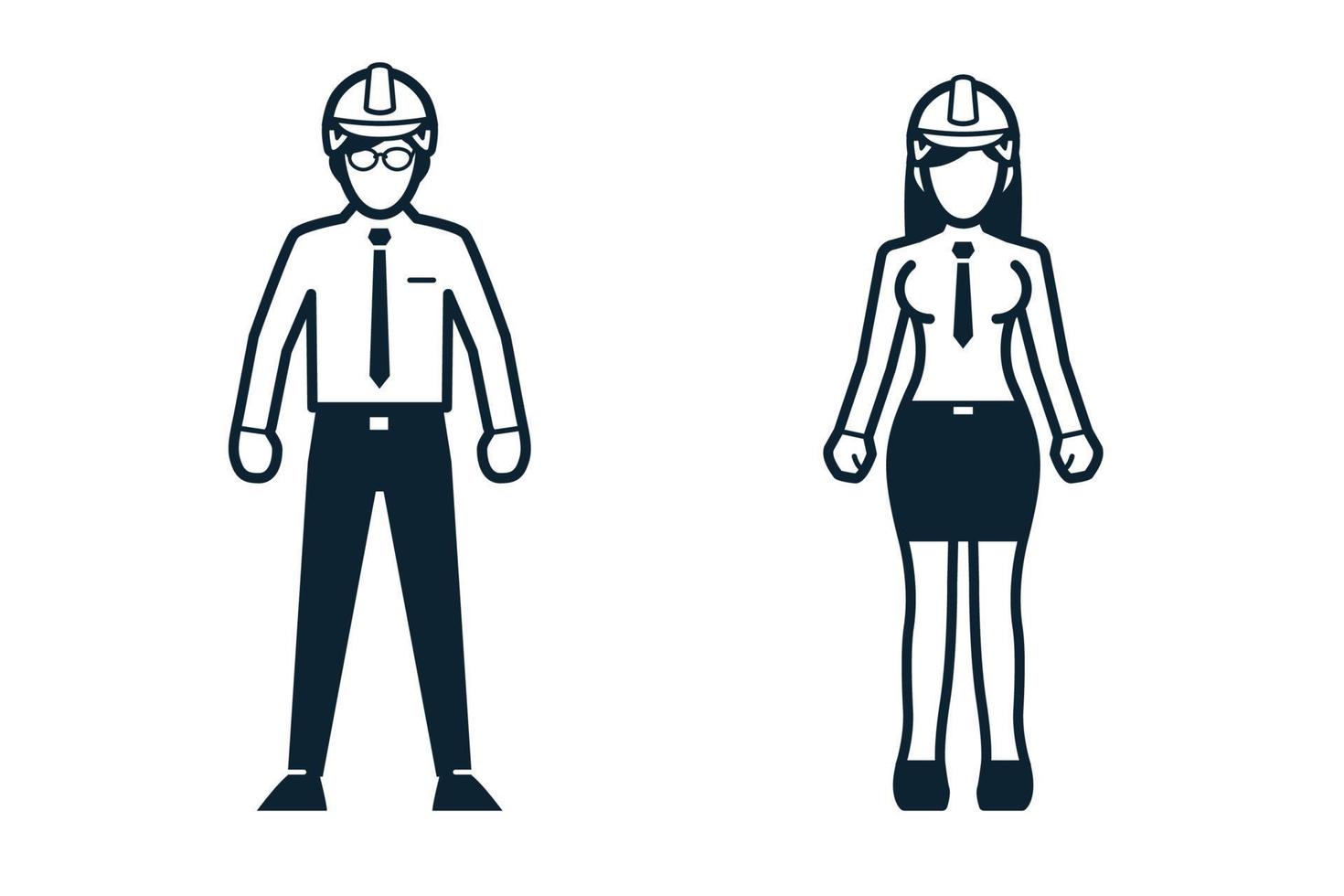 Engineer, Uniform and People icons vector