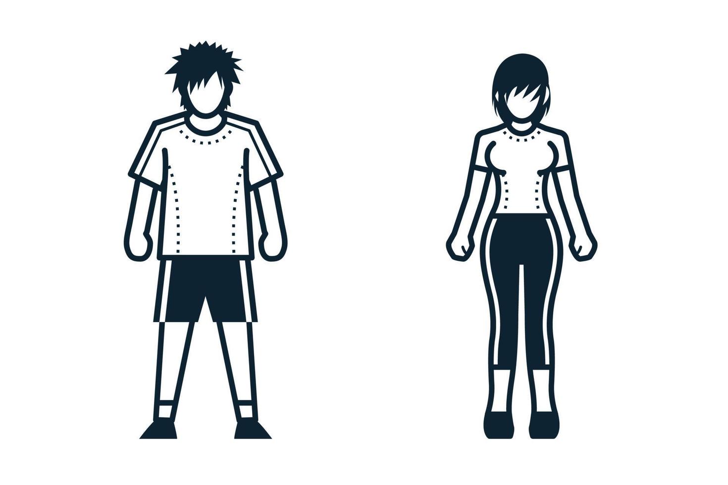 Sport Player, People and Clothing icons with White Background vector