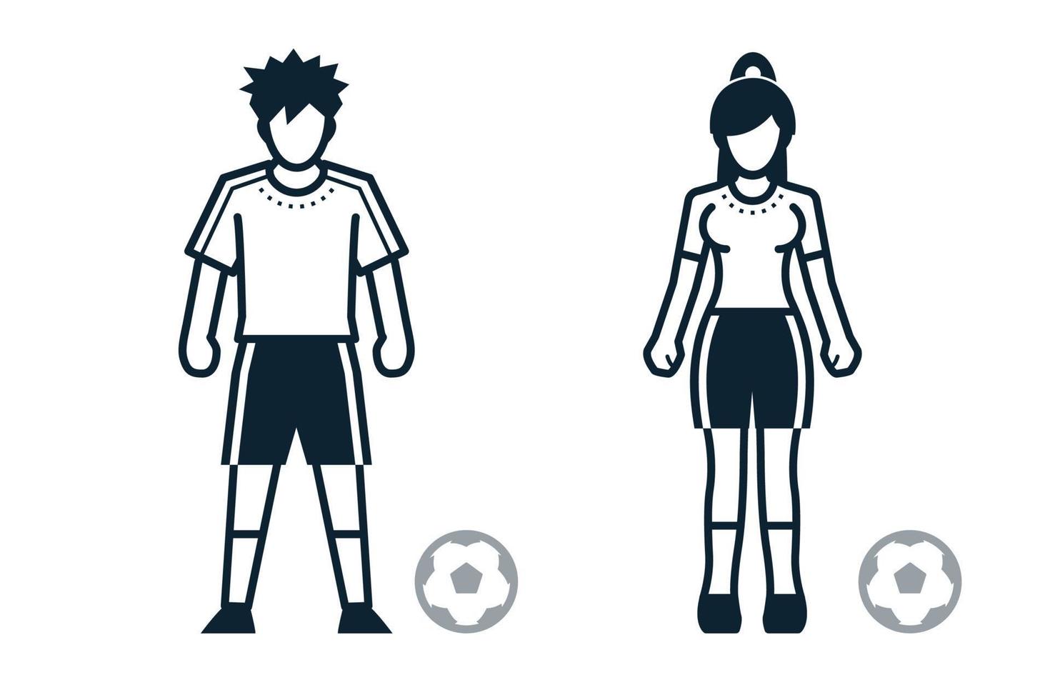 Soccer, Football, Sport Player, People and Clothing icons with White Background vector