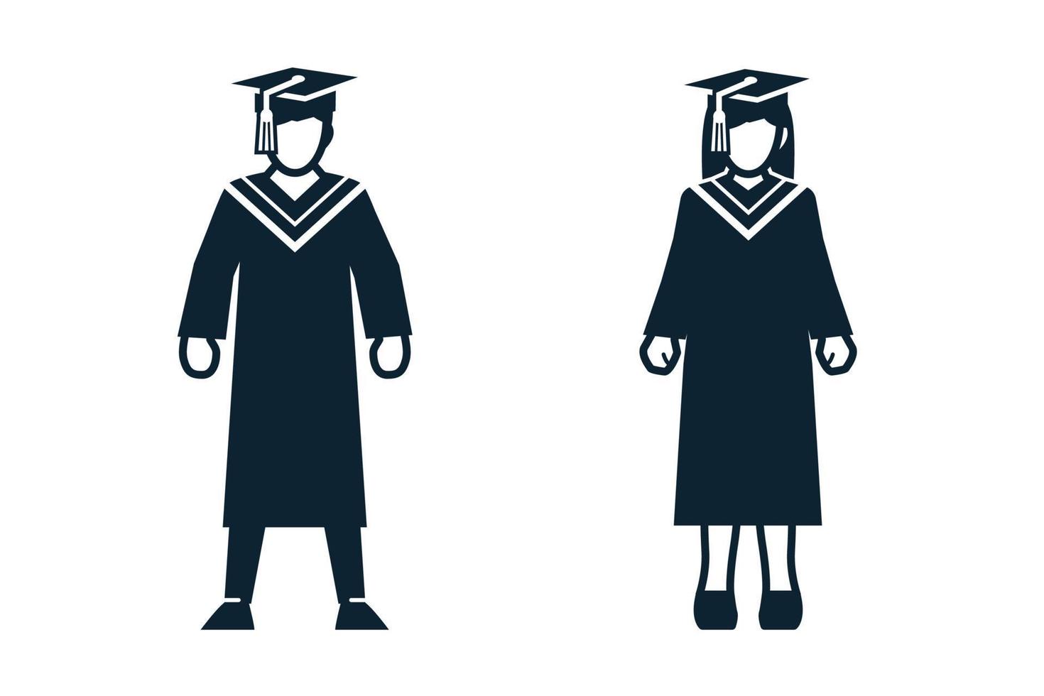 Graduation, Uniform and People icons vector