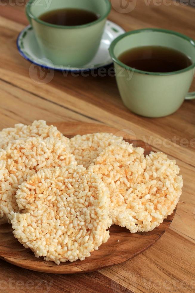 Ranginang, Rangginang, or Rengginang is One Indonesian Traditional Cracker Made from Rice or Glutinous Rice photo