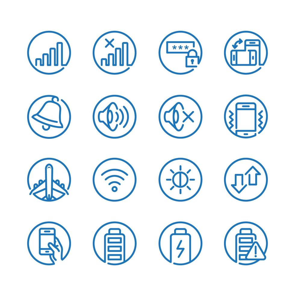 Mobile Phone icons with White Background vector