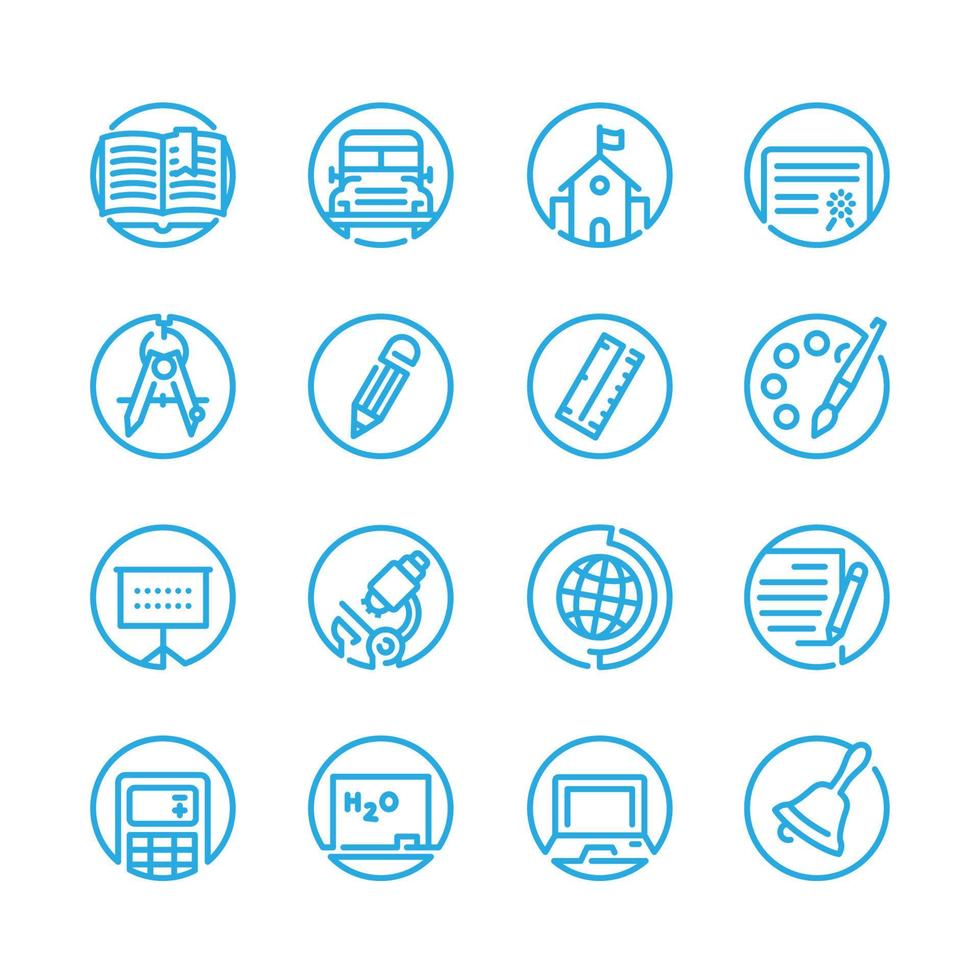 Education icons with White Background vector