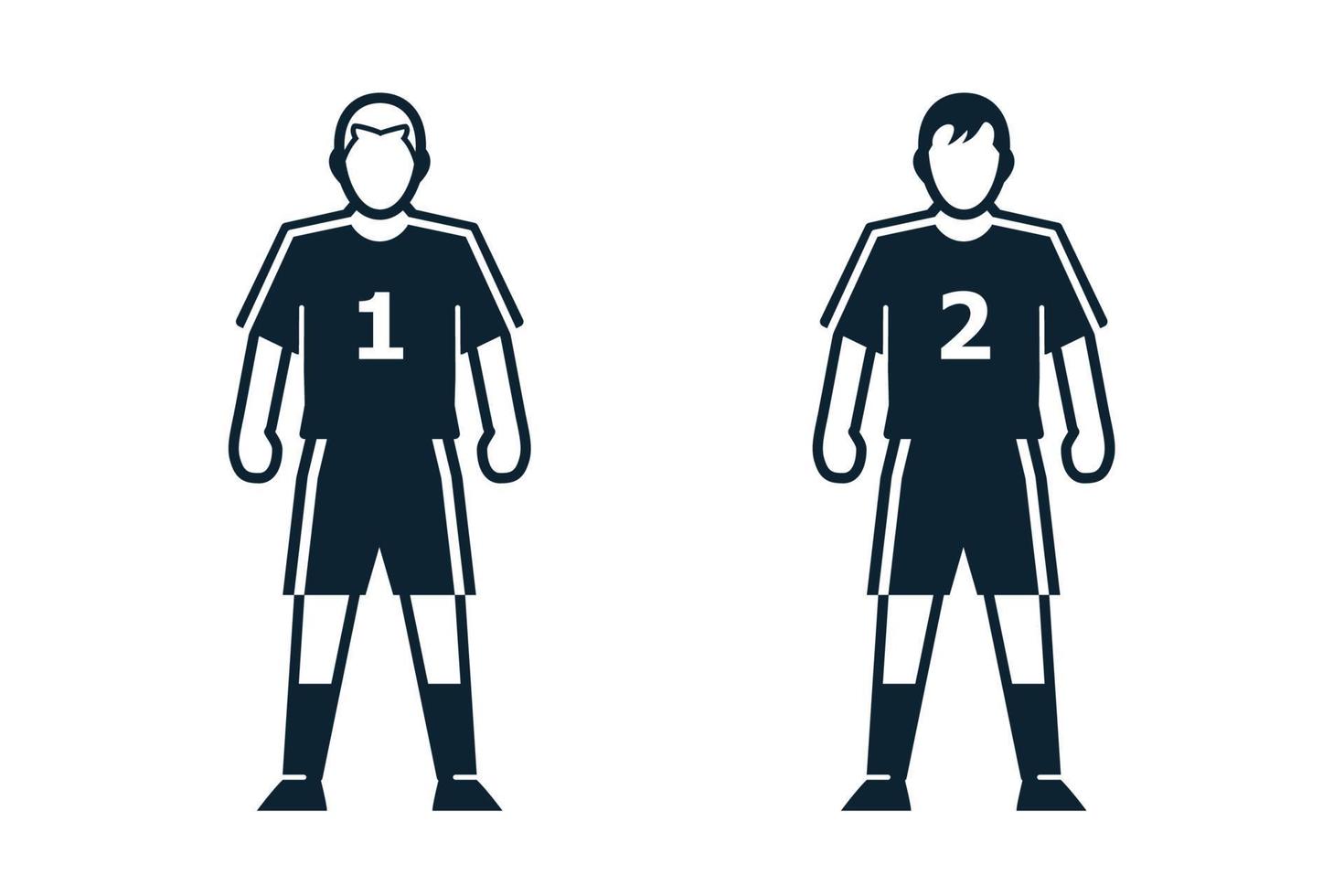 Soccer Player, People and Clothing icons with White Background vector