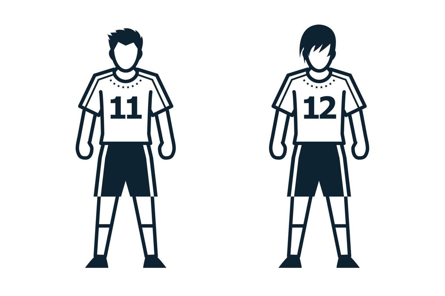 Soccer Player, People and Clothing icons with White Background vector