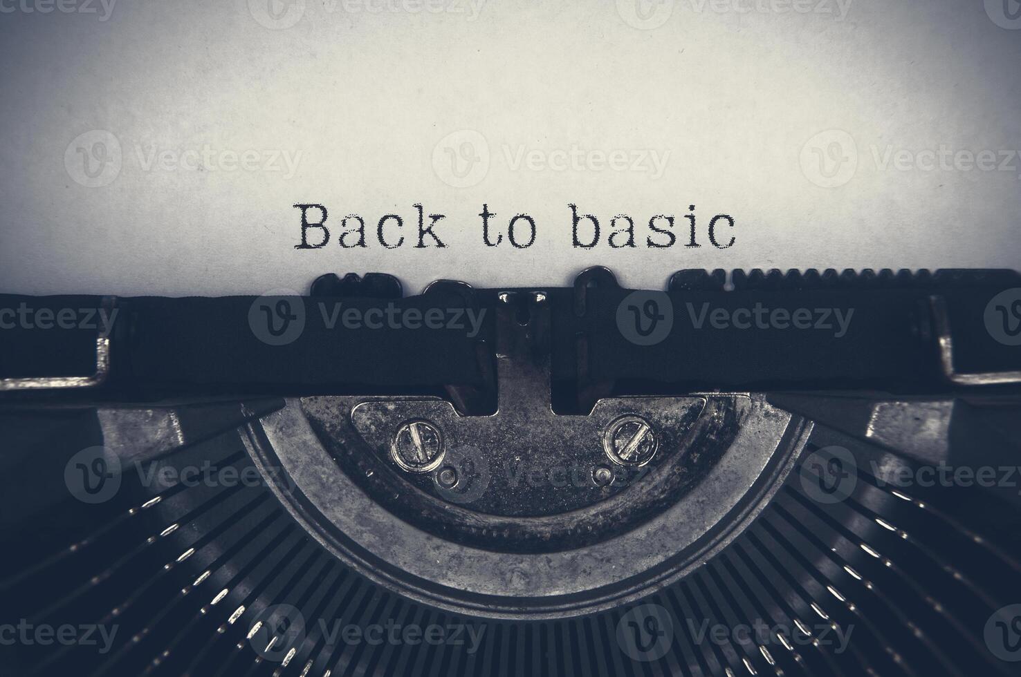 Back to basic text on an old typewriter. photo