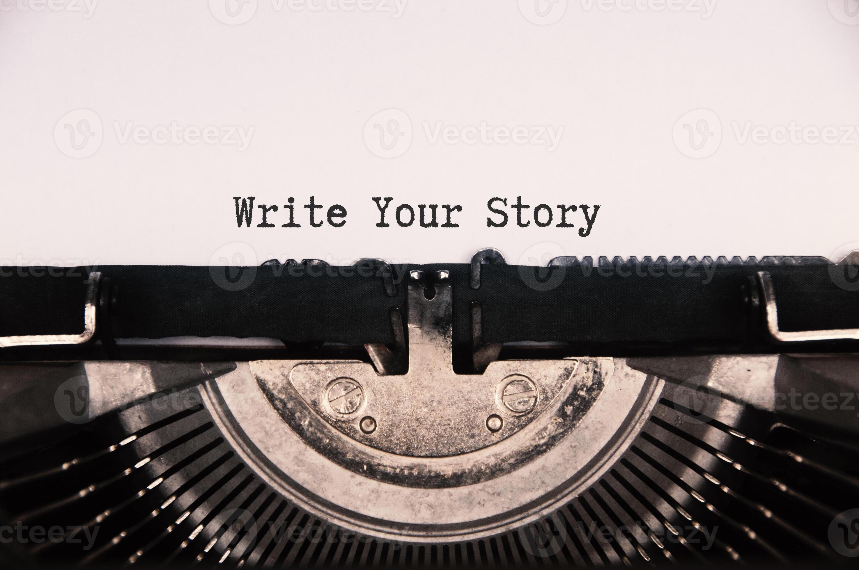 Write your story text on an old typewriter. Lifestyle concept 8958846