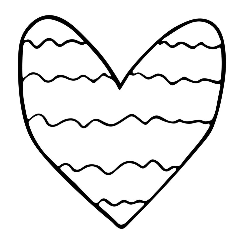 ilustración de corazón dibujada a mano simple. lindo garabato del corazón del día de san valentín. Imágenes Prediseñadas de amor vector