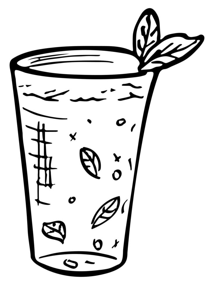 linda taza de agua, jugo o refresco. ilustración de vidrio Imágenes Prediseñadas de bebida simple vector