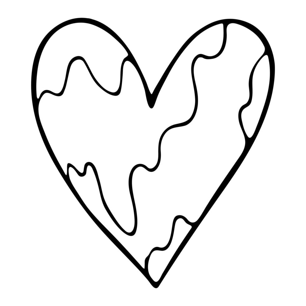 ilustración de corazón dibujada a mano simple. lindo garabato del corazón del día de san valentín. Imágenes Prediseñadas de amor vector