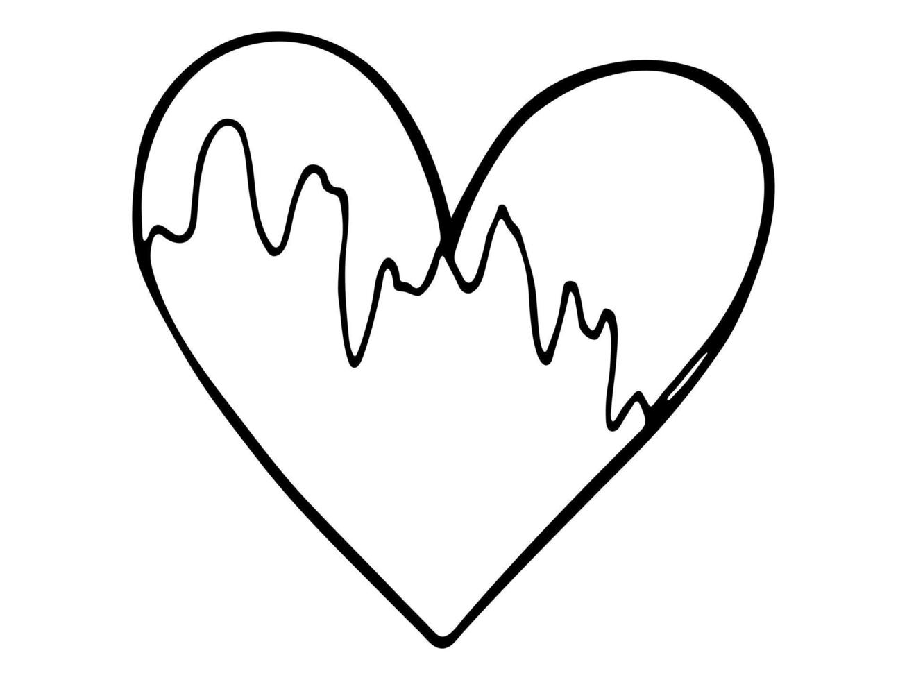 ilustración de corazón dibujada a mano simple. lindo garabato del corazón del día de san valentín. Imágenes Prediseñadas de amor vector