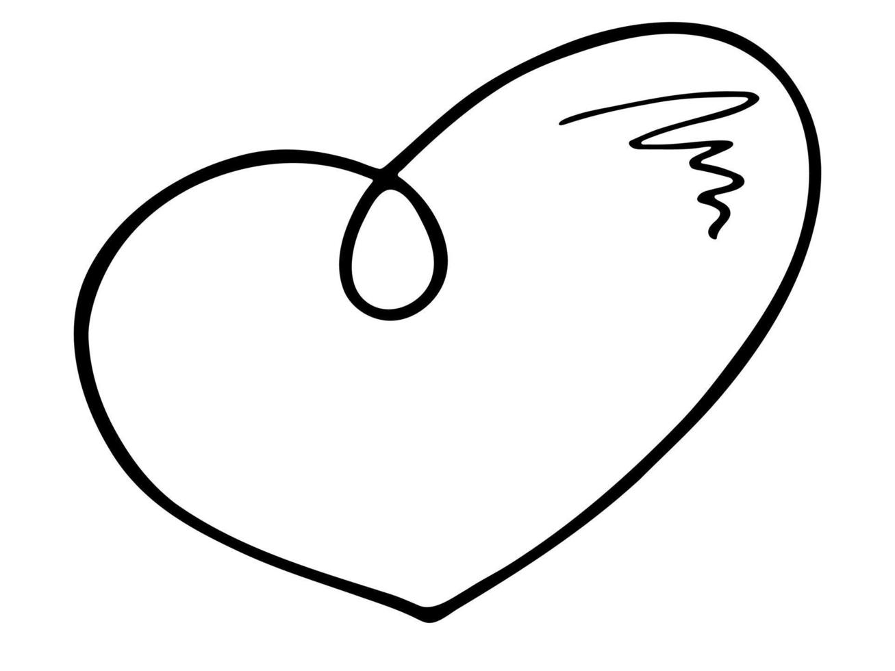 ilustración de corazón dibujada a mano simple. lindo garabato del corazón del día de san valentín. Imágenes Prediseñadas de amor vector