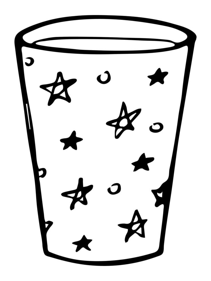 Cute cup of water, juice or soda. Glass illustration. Simple drink clipart vector