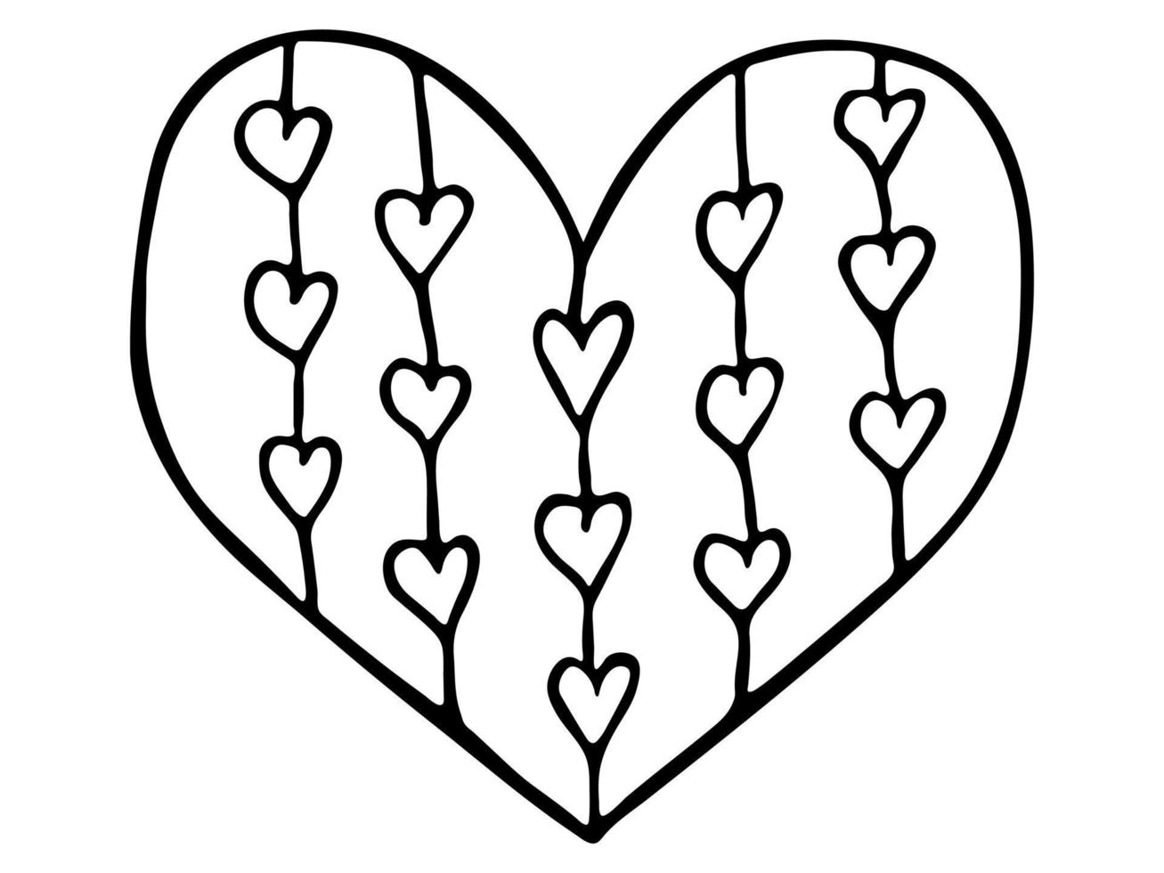 ilustración de corazón dibujada a mano simple. lindo garabato del corazón del día de san valentín. Imágenes Prediseñadas de amor vector