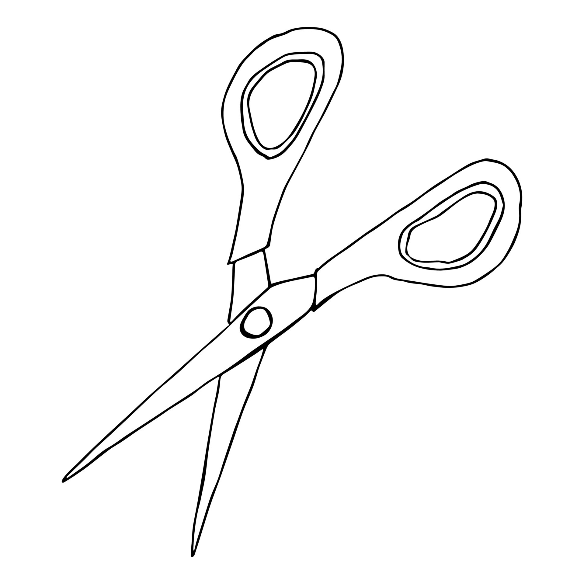 Vector scissors clipart. Hand drawn office supplies. For print, web
