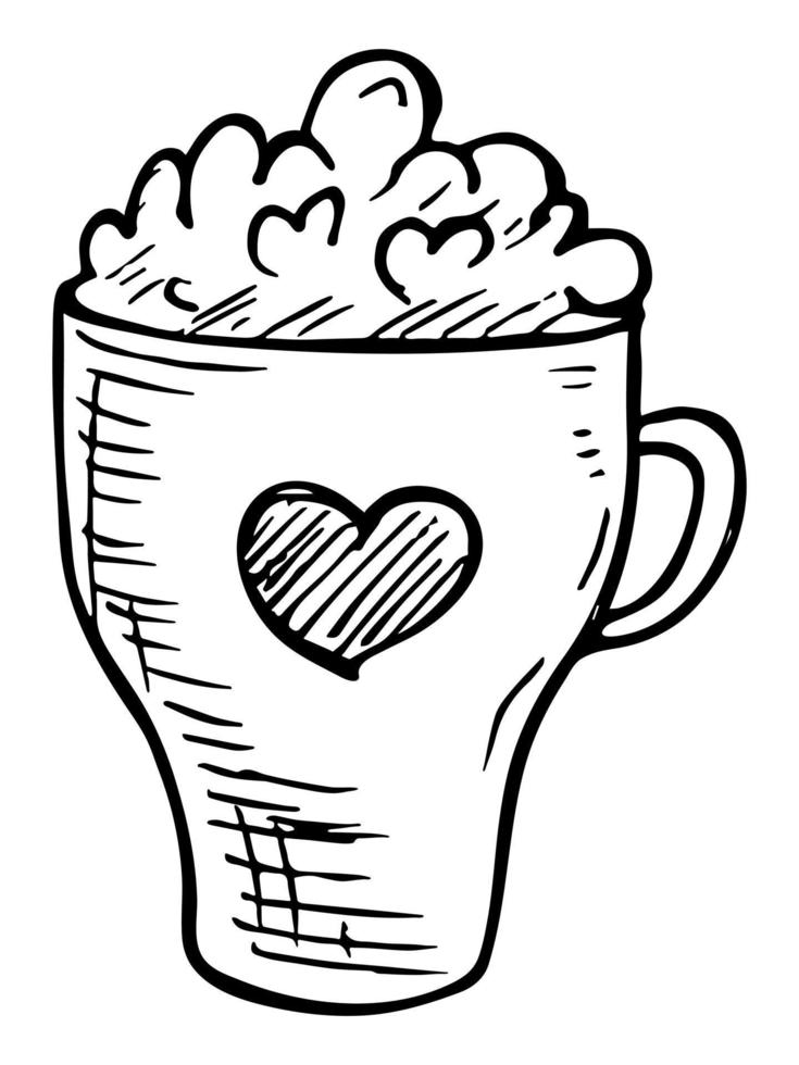 Cute milkshake illustration. Simple cup clipart. Pretty drink doodle vector