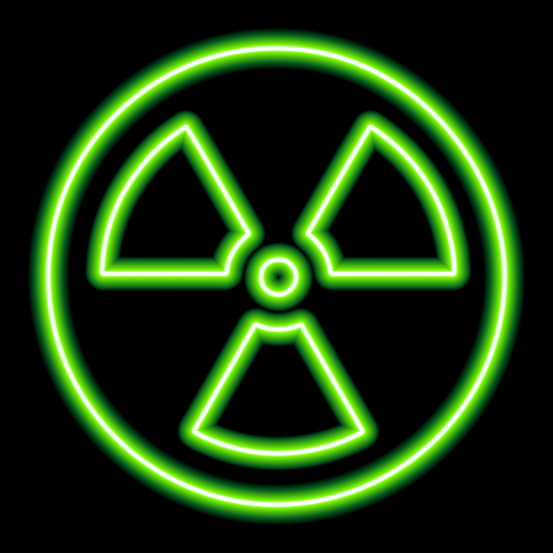 Green neon radiation icon on a black background 8959093 Vector Art at  Vecteezy