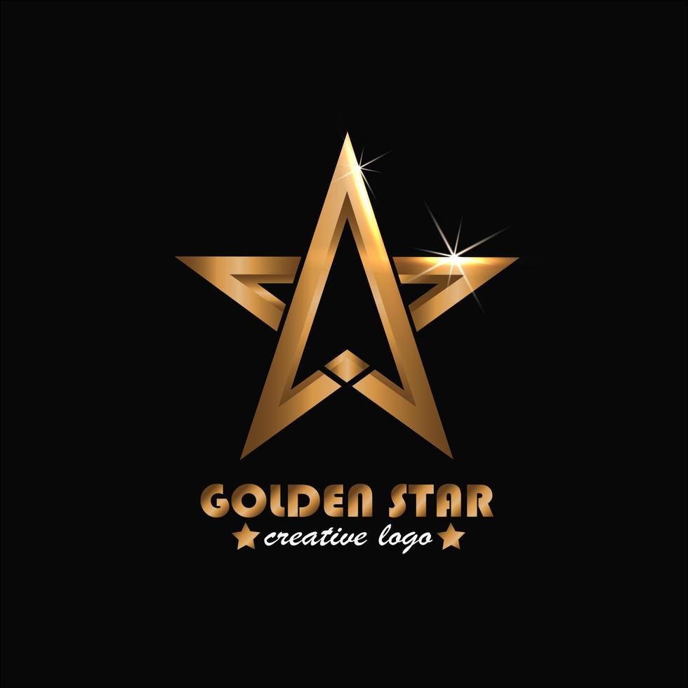 golden star logo, modern and elegant style, with golden gradient color, vector