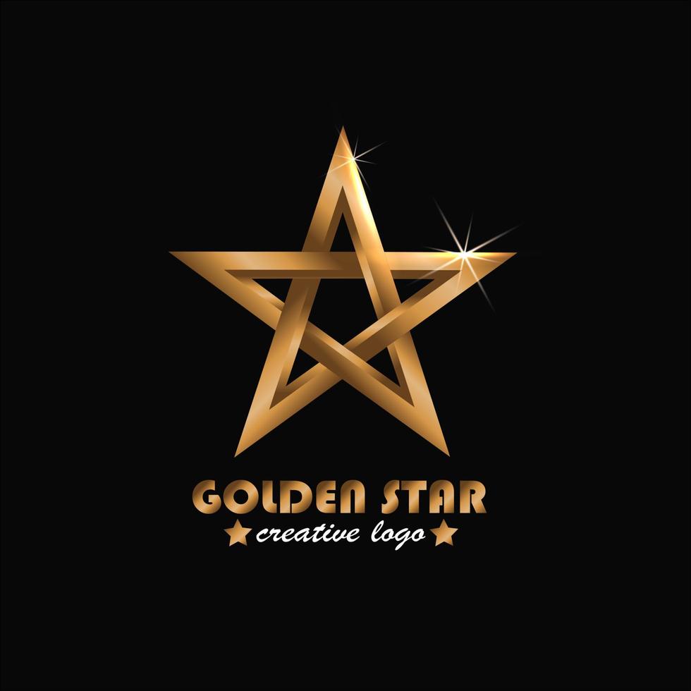golden star logo, 3d style, elegant and modern, vector
