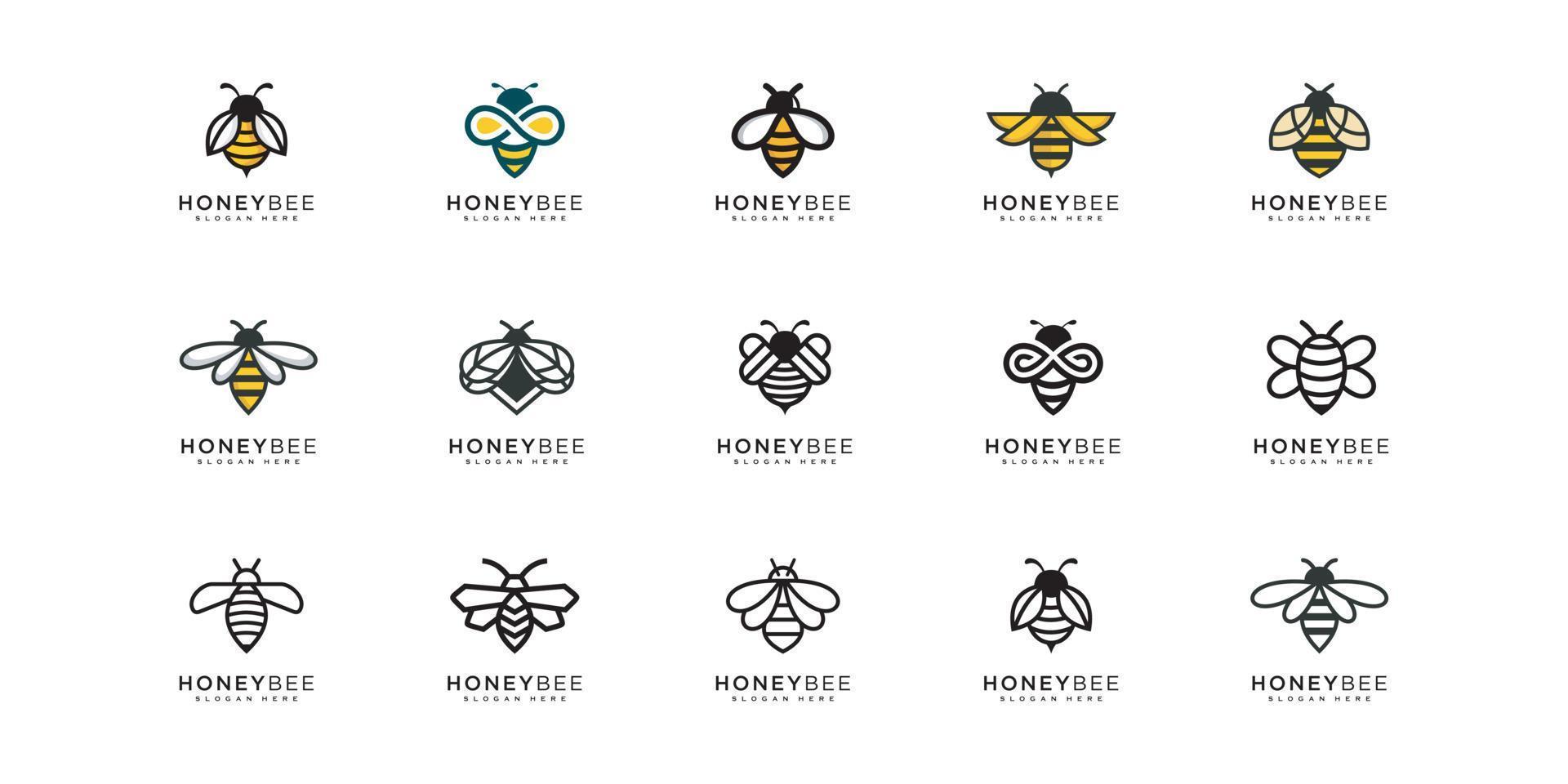 honey Bee animals logo vector