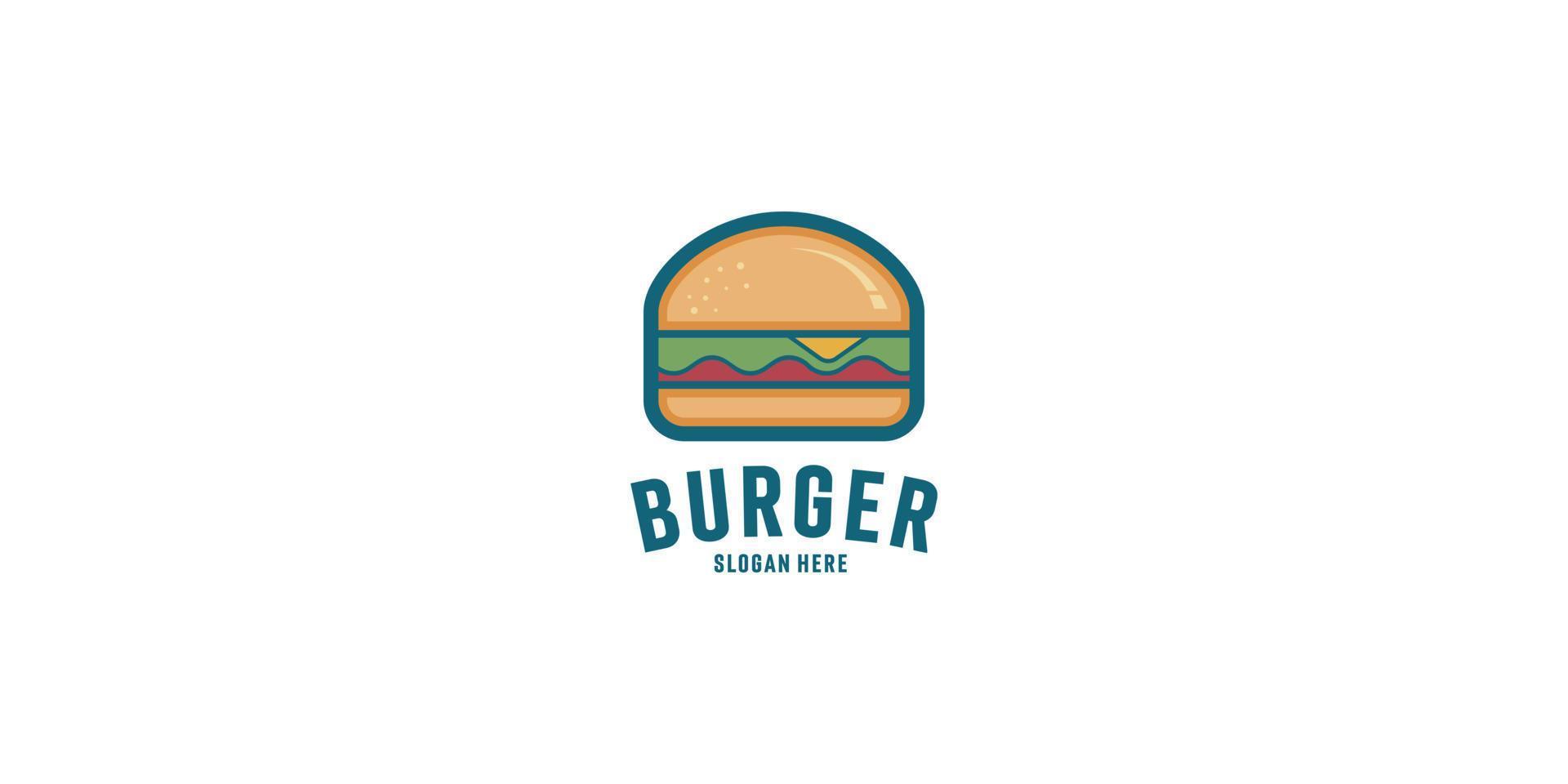 plantilla de logotipo de vector de contorno abstracto de hamburguesa