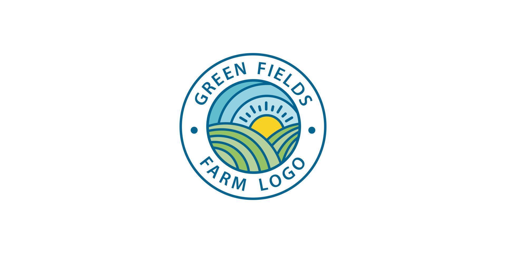 green farm logos Vector emblem