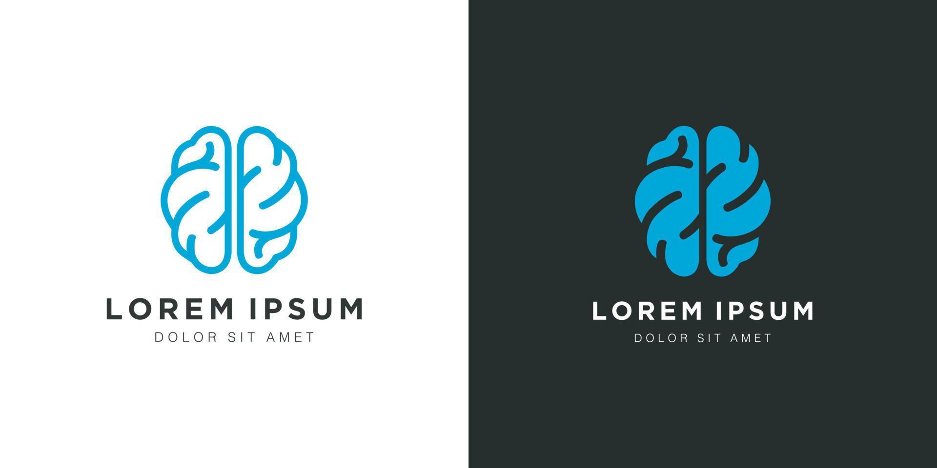 brain logo vector design line art