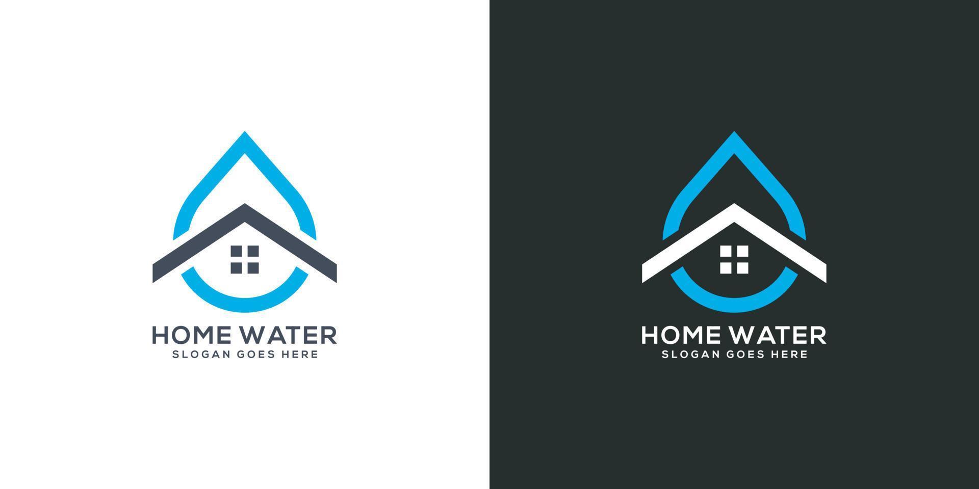 diseño de vector de logotipo de casa de agua