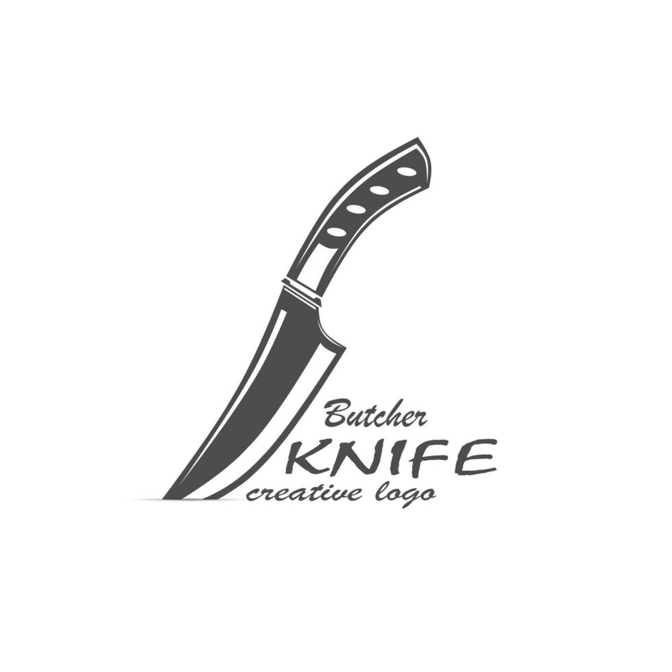 various shapes knife silhouette design, butcher knife logo or icon elements vector